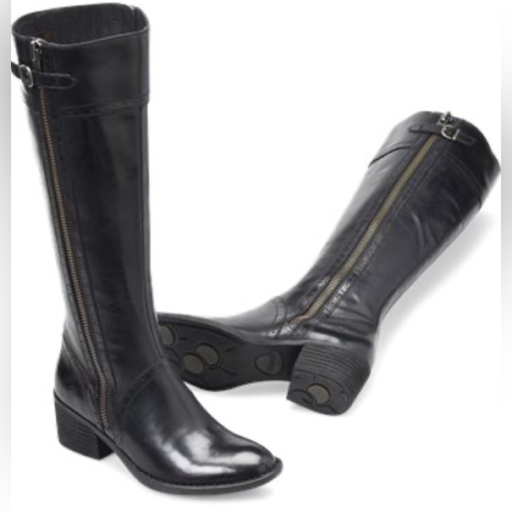 Born Riding Boot Black Size 7.5 + 2” Heels - Picture 13 of 15